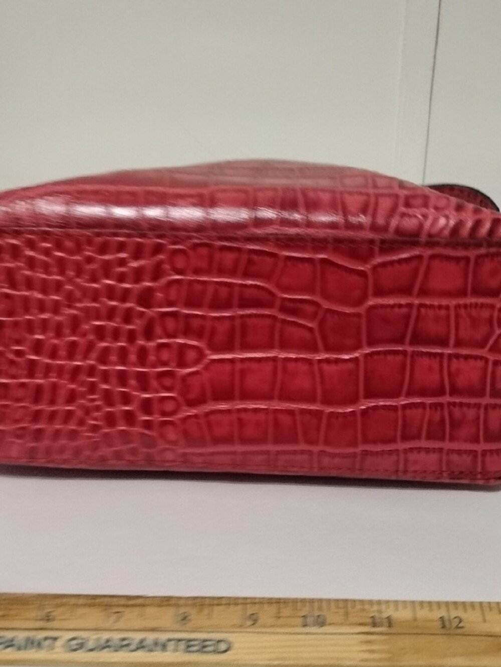 Patricia Nash Novella Frame Red Croc-Embossed Frame Satchel Handbag - Picture 7 of 12